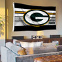 Green Bay Packers Black Stripes 3x5 Banner Flag