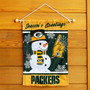Green Bay Packers Holiday Winter Snow Double Sided Garden Flag