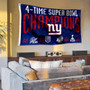 New York Giants 4 Time Super Bowl Champions 3x5 Banner Flag