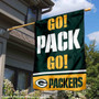 Green Bay Packers Go Pack Go Double Sided House Banner