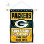 Green Bay Packers 4 Time Champions Window and Wall Banner