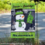 Seattle Seahawks Holiday Winter Snow Double Sided Garden Flag