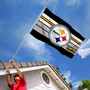 Pittsburgh Steelers Black Stripes 3x5 Banner Flag
