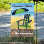 Seattle Seahawks Summer Vibes Double Sided Garden Flag