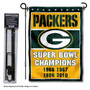 Green Bay Packers 4 Time Champions Garden Banner and Flag Stand