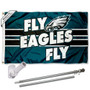 Philadelphia Eagles Fly Eagles Fly Slogan Flag Pole and Bracket Kit