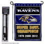 Baltimore Ravens 3 Time Champions Garden Banner and Flag Stand