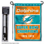 Miami Dolphins 2 Time Champions Garden Banner and Flag Stand