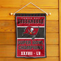 Tampa Bay Buccaneers 2 Time Super Bowl Champions Garden Flag