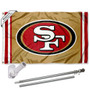 San Francisco 49ers Gold Flag Pole and Bracket Kit