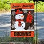 Cleveland Browns Holiday Winter Snow Double Sided Garden Flag