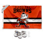 Cleveland Browns Throwback Retro Vintage Banner Flag with Tack Wall Pads