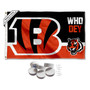 Cincinnati Bengals Who Dey Banner Flag with Tack Wall Pads