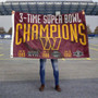 Washington Commanders 3 Time Super Bowl Champions 3x5 Banner Flag