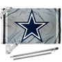 Dallas Cowboys Silver Flag Pole and Bracket Kit