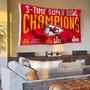 Kansas City Chiefs LVII 2022 2023 Super Bowl Champions Banner Flag with Tack Wall Pads