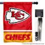 Kansas City Chiefs Banner Flag and 5 Foot Flag Pole for House