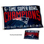 New England Patriots 6 Time Super Bowl Champions Double Sided Flag