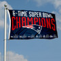 New England Patriots 6 Time Super Bowl Champions Double Sided Flag