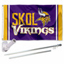 Minnesota Vikings SKOL Slogan Flag Pole and Bracket Kit