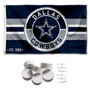 Dallas Cowboys Patch Button Banner Flag with Tack Wall Pads