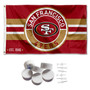 San Francisco 49ers Patch Button Banner Flag with Tack Wall Pads