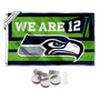 Seattle Seahawks We are 12 Banner Flag with Tack Wall Pads