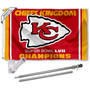 Kansas City Chiefs Kingdom Super Bowl Champions Flag Pole and Bracket Kit