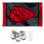 Kansas City Chiefs Black Sideline Banner Flag with Tack Wall Pads