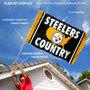 Pittsburgh Steelers Country Slogan Flag Pole and Bracket Kit