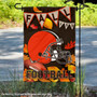 Cleveland Browns Fall Football Leaves Decorative Double Sided Garden Flag