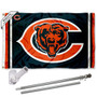 Chicago Bears Double Logo Flag Pole and Bracket Kit