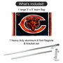 Chicago Bears Double Logo Flag Pole and Bracket Kit