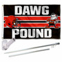 Cleveland Browns Dawg Pound Slogan Flag Pole and Bracket Kit