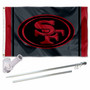 San Francisco 49ers Blackout Flag Pole and Bracket Kit