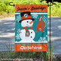 Miami Dolphins Holiday Winter Snow Double Sided Garden Flag