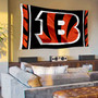 Cincinnati Bengals Black Jungle Stripes Banner Flag with Tack Wall Pads