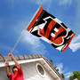 Cincinnati Bengals White Stripes Banner Flag with Tack Wall Pads