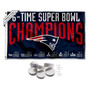 New England Patriots 6 Time Super Bowl Champions Banner Flag with Tack Wall Pads