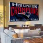 New England Patriots 6 Time Super Bowl Champions Banner Flag with Tack Wall Pads