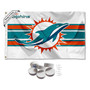 Miami Dolphins White Banner Flag with Tack Wall Pads