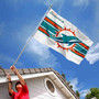 Miami Dolphins White Banner Flag with Tack Wall Pads