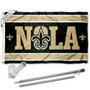 New Orleans Saints NOLA Slogan Flag Pole and Bracket Kit