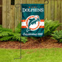 Miami Dolphins Vintage Garden Flag and Stand Pole Mount