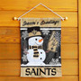 New Orleans Saints Holiday Winter Snow Double Sided Garden Flag