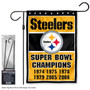 Pittsburgh Steelers 6 Time Champions Garden Flag and Stand Pole Mount