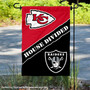 Chiefs and Raiders House Divided Garden Flag