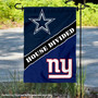 Cowboys and Giants House Divided Garden Flag