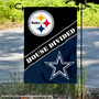 Steelers and Cowboys House Divided Garden Flag