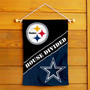 Steelers and Cowboys House Divided Garden Flag